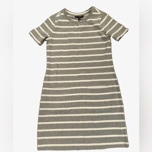 Banana Republic Factory Gray and White Striped Mini Dress